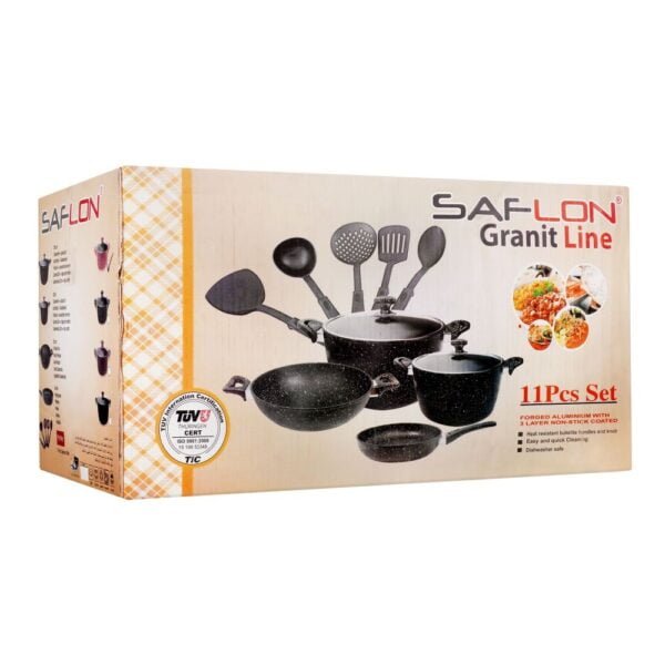 Saflon Granit Line Non Stick 11 Pieces Cookware Set