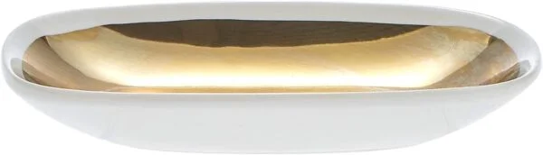 Symphony Ceramic Adorn Tray Porcelain Set Of 2 - White & Gold Alfresco Australia - Image 3