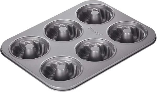 Prestige Bakemaster 2 Non-Stick Mini Fluted Mold Pan, (Grey)
