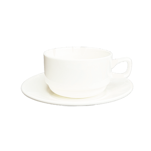 White Cup & Saucer 12pcs 220ml - Image 2