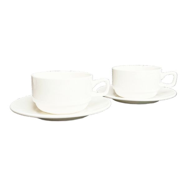 White Cup & Saucer 12pcs 220ml - Image 3