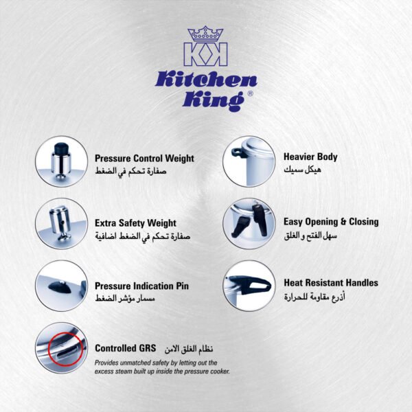 Kitchen King Pressure Cooker and Steamer (Blaze) - Image 3