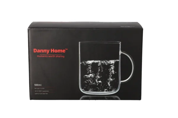 Danny Home Glass Mug 500ml 2Pcs - Image 2
