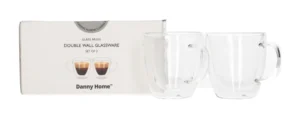 Danny Home Double Walled Glass Mug with Handle 80ml