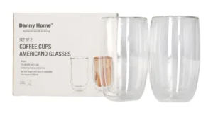 Danny Home Set of 2 Double Walled Coffee Cups Americano Glasses 400ml