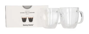 Danny Home Double Walled Glass Mug with Handle 150ml