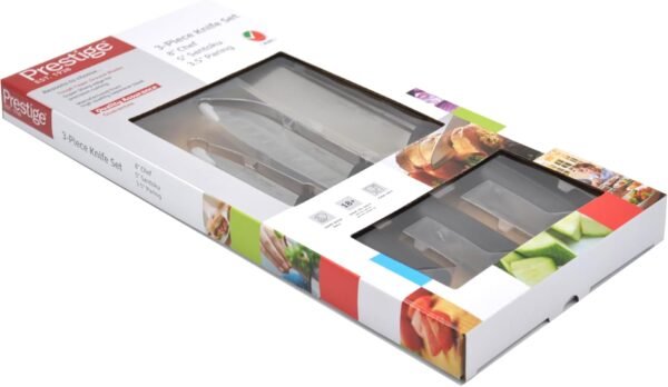 Prestige 3Pc Knife Set - Stainless Steel Blades Essential Kitchen Knives for Precision Cutting and Chopping Silver - Image 5