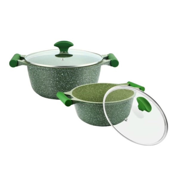 Prestige Essentials 9pcs Pots and Pans Set | Nonstick Cookware Sets |  Granite Pots Set | Kitchen Induction Pots and Pans Cooking Sets | Pan Sets for Cooking - Green - Image 2