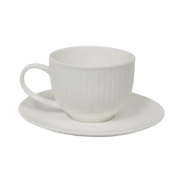 Danny Home Ceramic Tea Cups and Saucers Set (6 pcs., 220ml) - Image 2