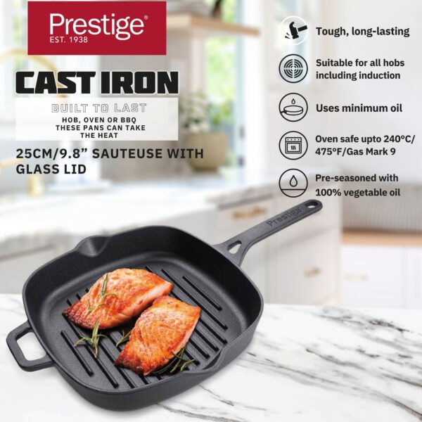 Prestige Cast Iron 25Cm Grill Pan - Image 2