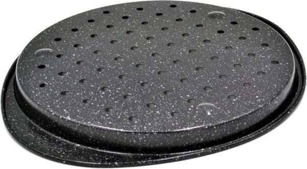 Prestige 12inch Granite Pizza Crisper Pan with Carbon Steel Coating for Home Oven Baking Premium Quality Non-Stick Tray Black 12-Inch - Image 5