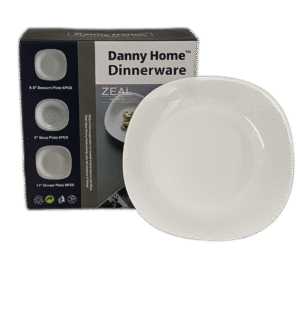 Danny Home White Opal 18Pcs Dinner Set Square