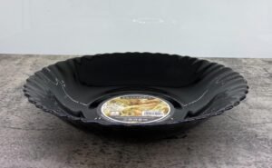 Danny Home 8.5″ Porcelain Black Soup Plate (Opal Finish)