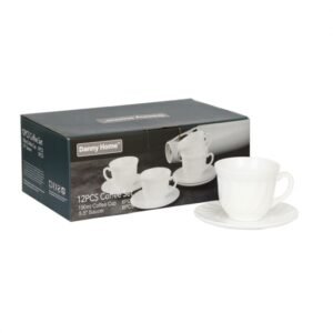 Danny Home Tea Cups and Saucers Set (12 pcs., 190 ml)