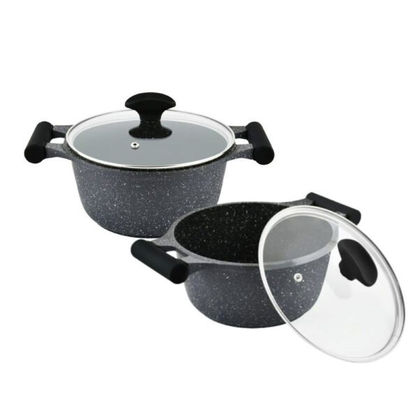 Prestige Essentials Granite 9pcs Cookware Pots and Pans Set Black - Image 2