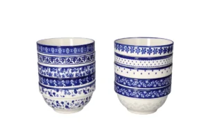 Danny Home 10Pcs Ceramic Bohemian Bowl Set 4.75"