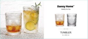 Danny Home Embossed Glasses 6pcs 300ml