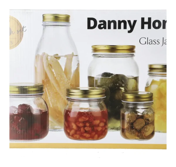 Danny Home Glass Storage Pickle Jar Set 6pcs - Image 4