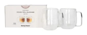 Danny Home Double Walled Glass Mug with Handle 250ml