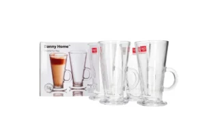 Danny Home Latte Glass Mug Set 4pcs 290ml