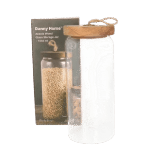 Danny Home Acacia Wood Lid Glass Jar Sizes Available