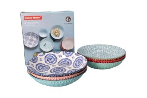 Danny Home 6pcs Bohemian Design Pasta Bowls 20.4cm