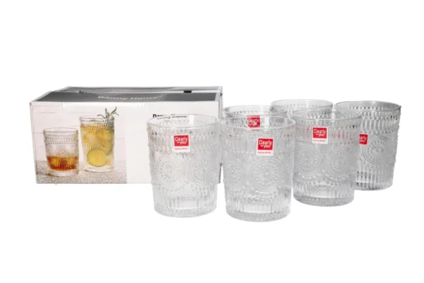 Danny Home Embossed Glasses 6pcs 300ml - Image 2