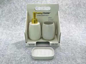 Danny Home Ceramic Bathroom Accessories Set 3pcs Marble Design