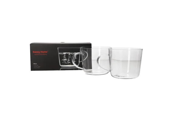 Danny Home 2Pcs Glass Mug 500ml