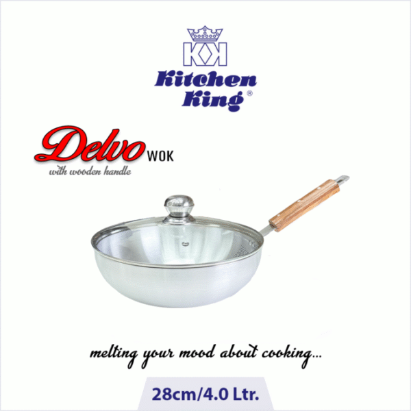 Kitchen King Delvo Wok (Glass Lid) Sizes Available - Image 2