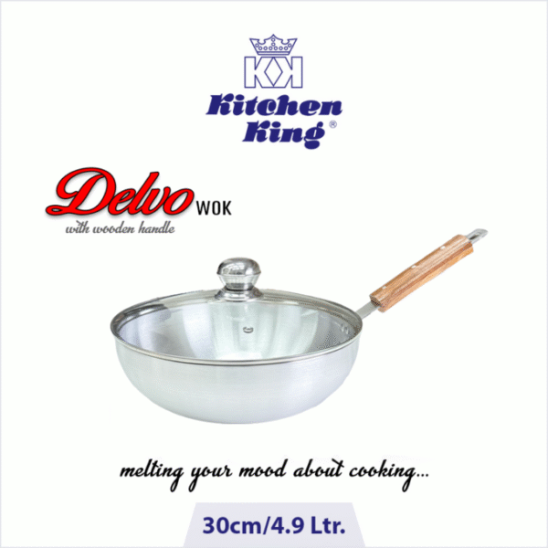 Kitchen King Delvo Wok (Glass Lid) Sizes Available