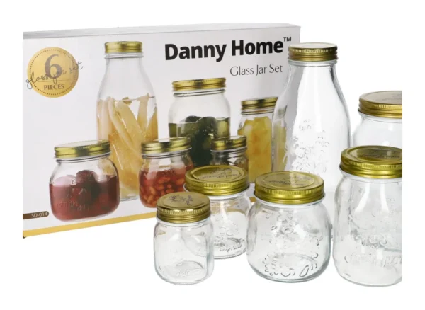 Danny Home Glass Storage Pickle Jar Set 6pcs - Image 3