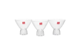 Danny Home Glass Footed Dessert Bowl Set 3pcs 225ml