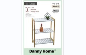 Danny Home 3 Tier Wooden Storage Rack 47 x 25 x 61cm