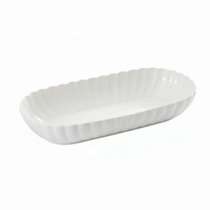Symphony Alfresco Australia Groove Oval High Sided Serving Tray, White, 40x20x6cm