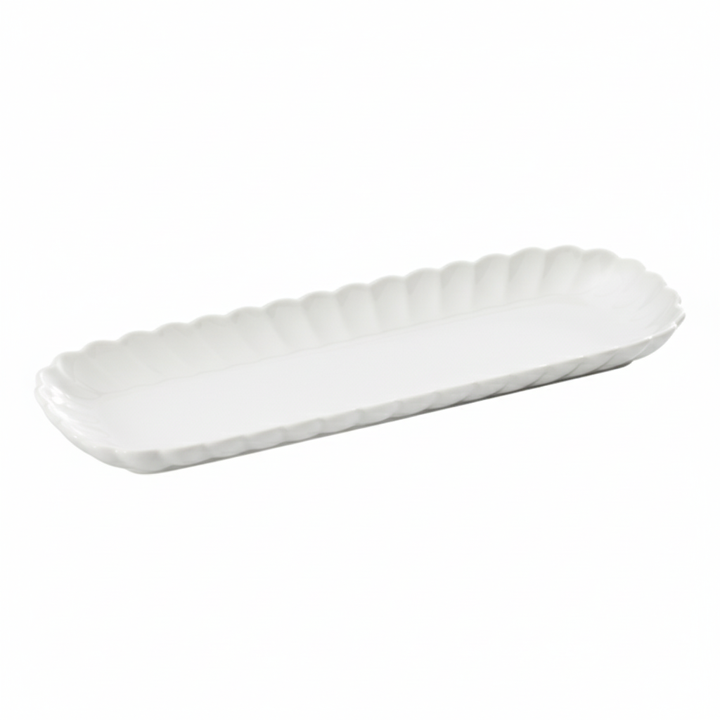 Symphony Alfresco Australia Groove Oval Serving Tray, White, 32cmx12cmx2.6cm