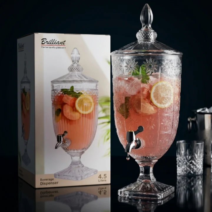 Brilliant Glass Dispenser Jug With Tap 3L and 4.5L - Image 2
