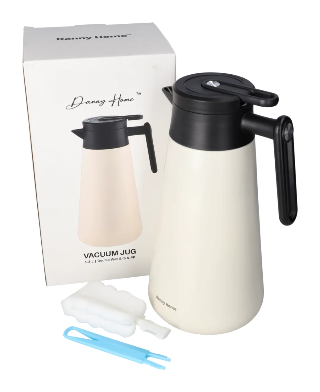 Danny Home Stainless Steel Cream Vacuum Jug, Sizes Available - Image 3