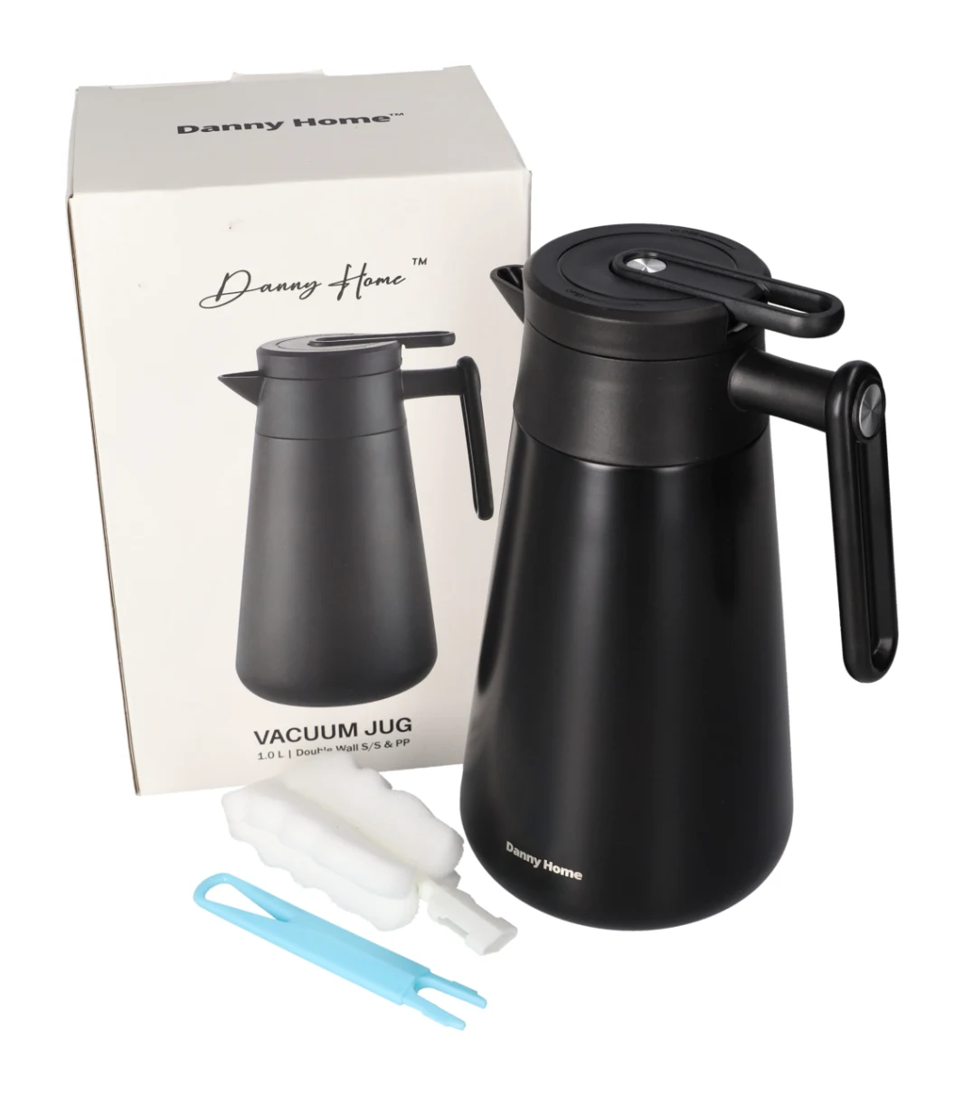 Danny Home Stainless Steel Black Vacuum Jug, Sizes Available - Image 5