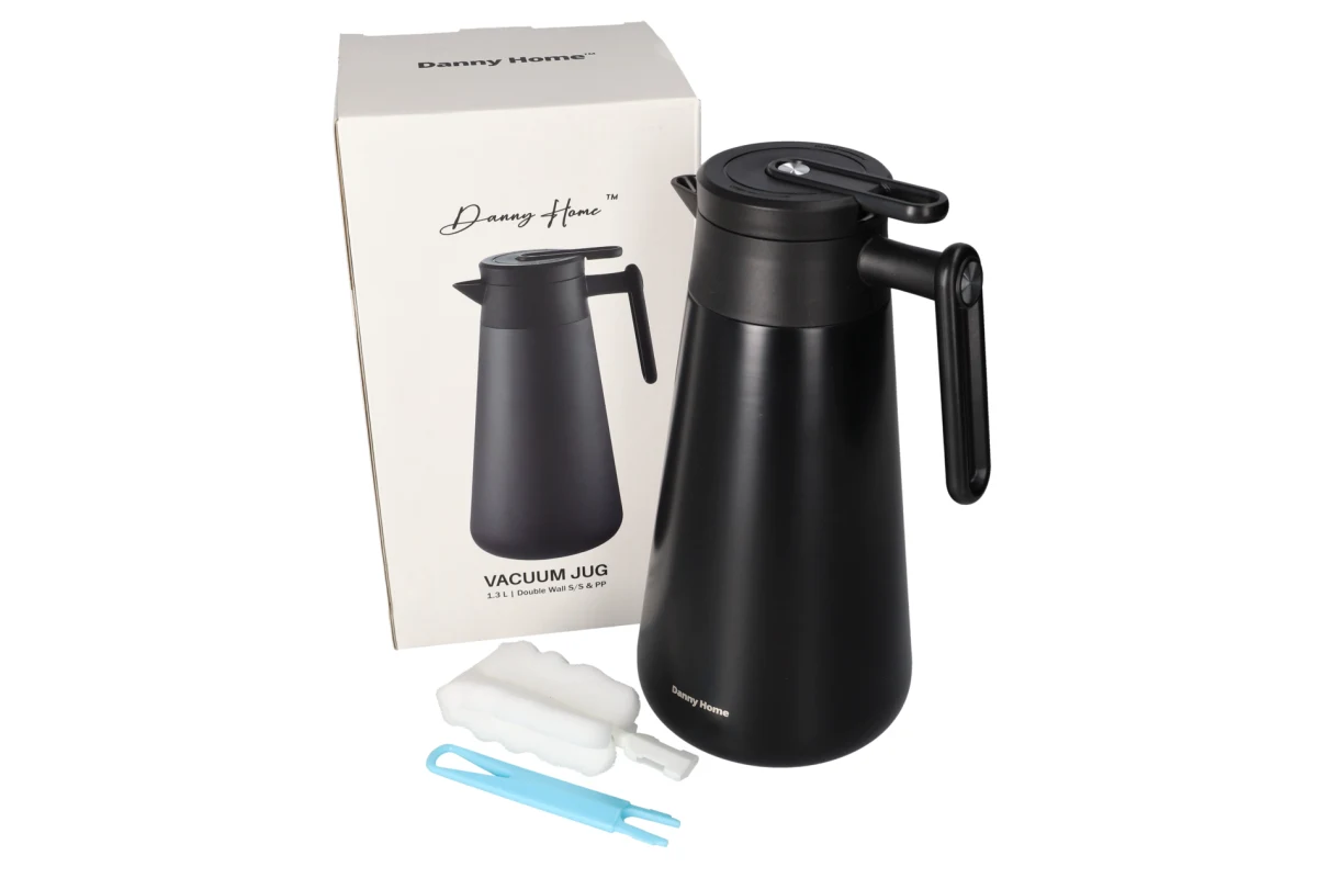 Danny Home Stainless Steel Black Vacuum Jug, Sizes Available - Image 3