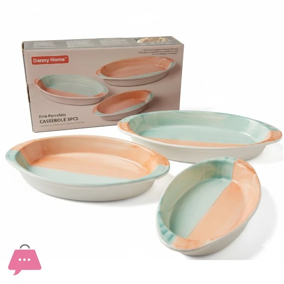 DANNY HOME 3-PIECE PORCELAIN SERVING BOWL SET 13CM + 16CM + 18CM - Image 2