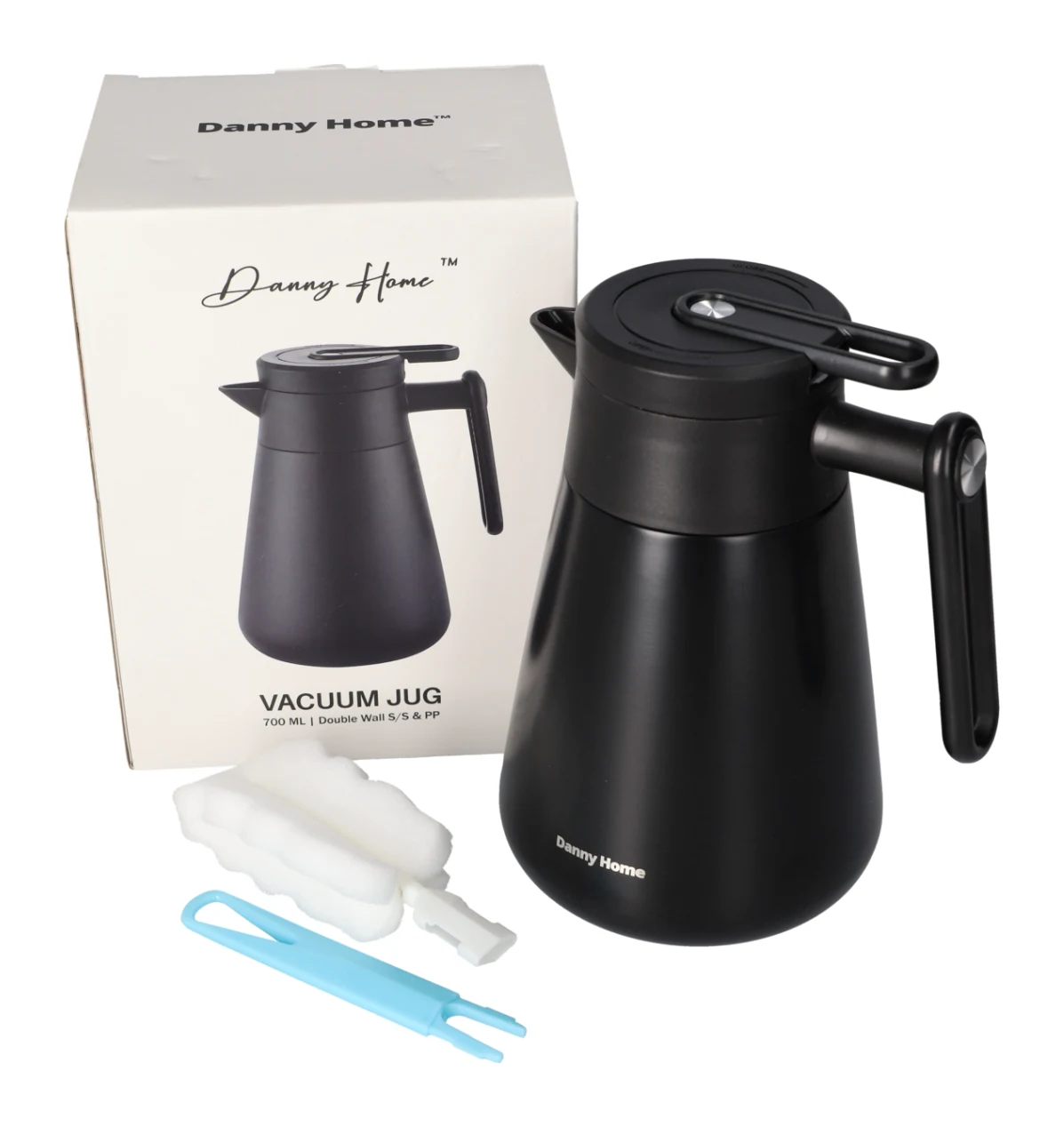 Danny Home Stainless Steel Black Vacuum Jug, Sizes Available - Image 7
