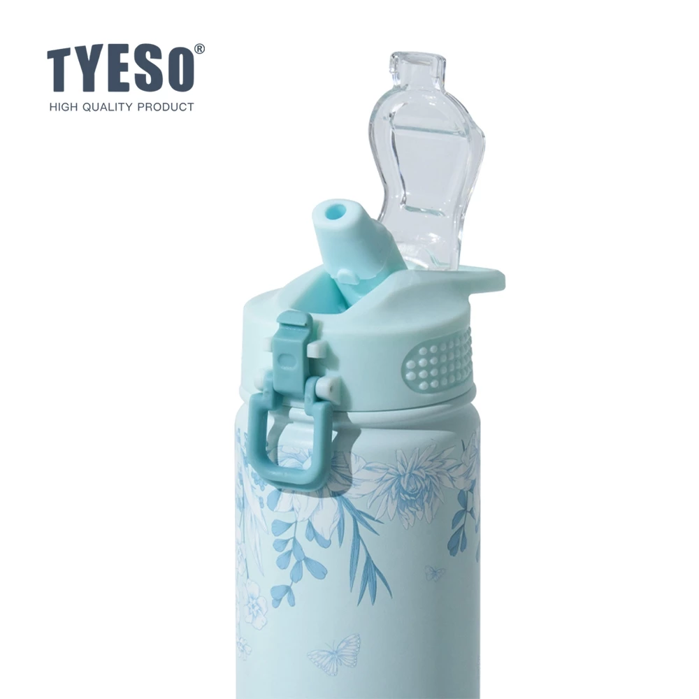 TYESO Floral In-Bloom Wander Stainless Steel VACUUM INSULATED TUMBLER Pop-up Straw Leak-proof Temperature Retention (750ml), Colors Available - Image 6