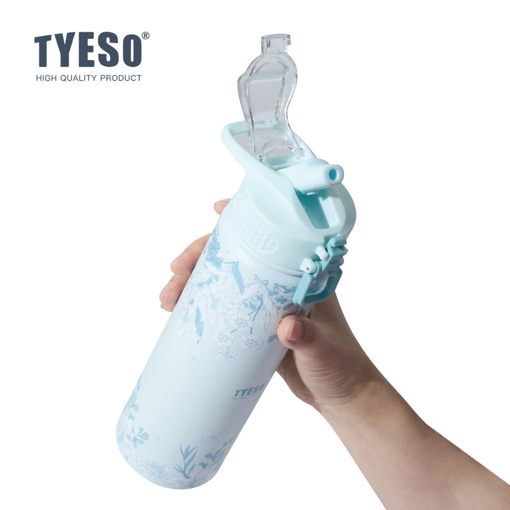 TYESO Floral In-Bloom Wander Stainless Steel VACUUM INSULATED TUMBLER Pop-up Straw Leak-proof Temperature Retention (750ml), Colors Available - Image 4