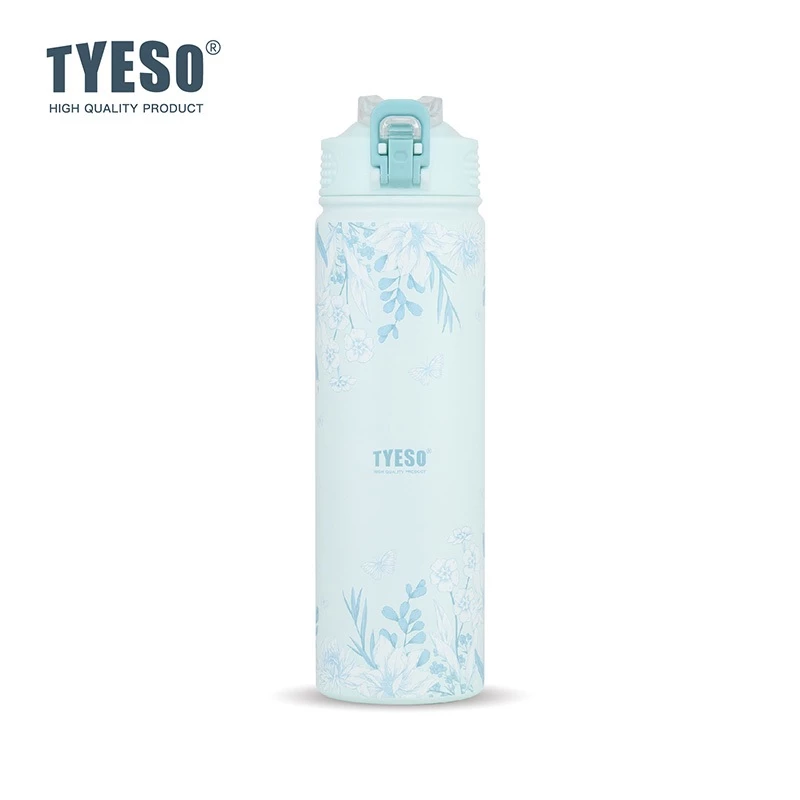 TYESO Floral In-Bloom Wander Stainless Steel VACUUM INSULATED TUMBLER Pop-up Straw Leak-proof Temperature Retention (750ml), Colors Available - Image 2