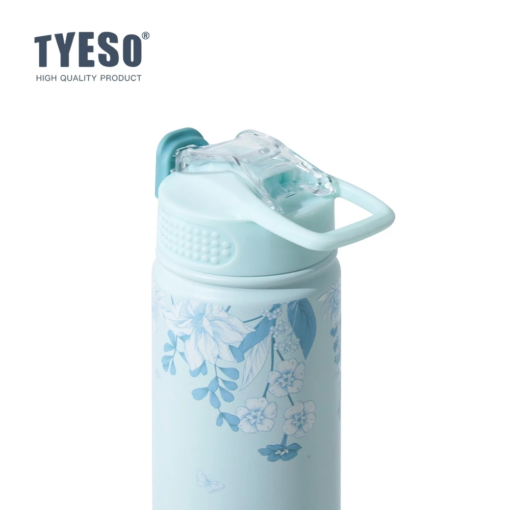 TYESO Floral In-Bloom Wander Stainless Steel VACUUM INSULATED TUMBLER Pop-up Straw Leak-proof Temperature Retention (750ml), Colors Available - Image 5
