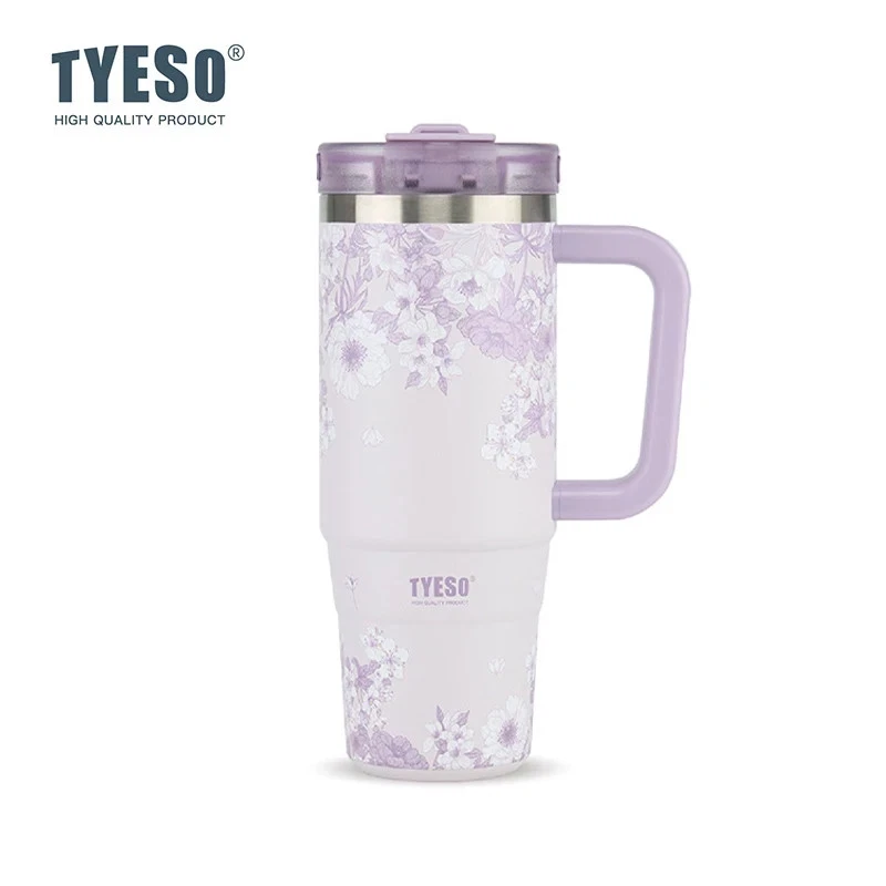 TYESO Floral In Bloom Aura Tumbler 900ml Stainless Steel Leakproof - Image 4