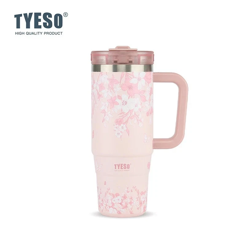 TYESO Floral In Bloom Aura Tumbler 900ml Stainless Steel Leakproof - Image 5