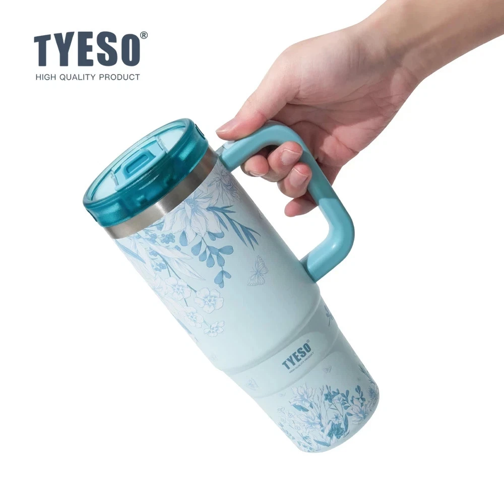 TYESO Floral In Bloom Aura Tumbler 900ml Stainless Steel Leakproof - Image 8